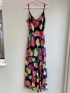 ABITO MAXI UK 14 BY GL/AMOUR CON SPALLINE ASIMMETRICO AUDACE FLOREALE FODERATO ORP £79 NUOVO CON ETICHETTE - Foto 1 di 5