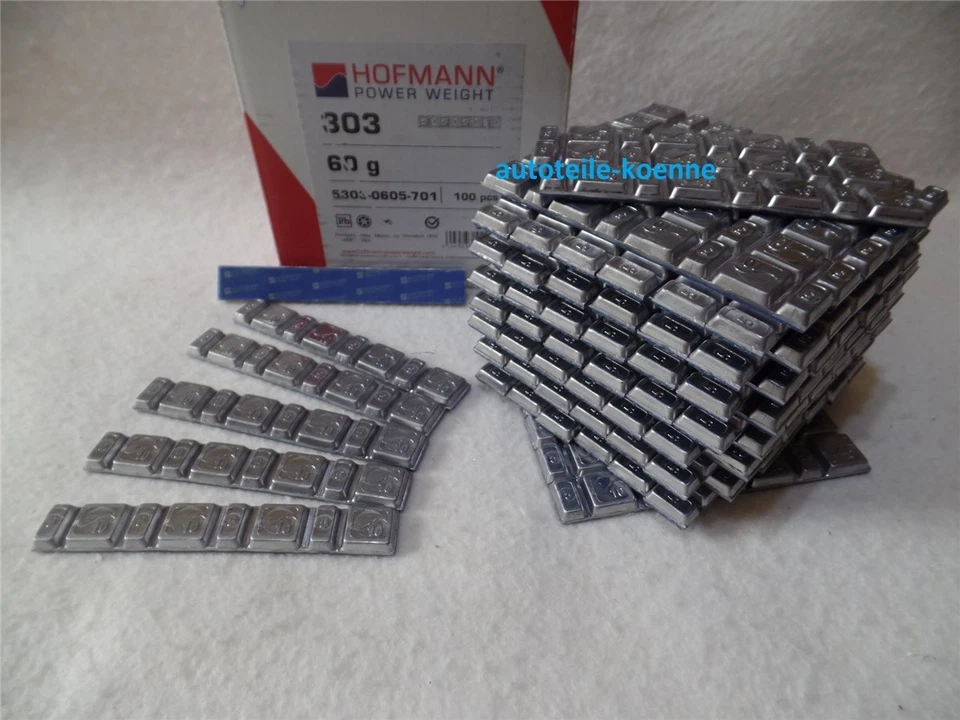 100x 60 Gramm Hofmann Motorrad Klebegewichte Stückelung 4x5 + 4x10 Gramm