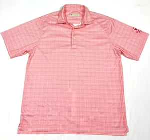 Donald Ross Polo Shirt Performance Golf Wicking Orange Check Men's L Nice. - Picture 1 of 7