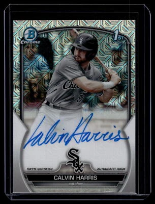 Calvin Harris 2023 Bowman Draft Chrome HTA Choice Refractor Auto Card /150 - Image 1 of 2