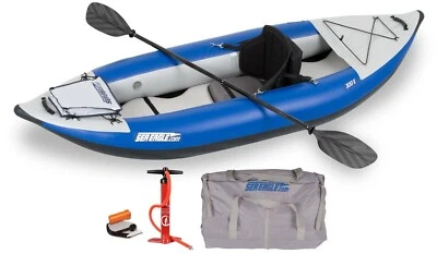 Paquete de kayak Sea Eagle 300X inflable Explorer Pro | azul y blanco | pesca Foto 1 de 4