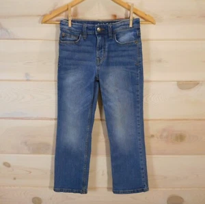 Cat & Jack Boys Size 7 Bootcut Jeans Adjustable Waistband Stretch Blue Denim - Picture 1 of 8