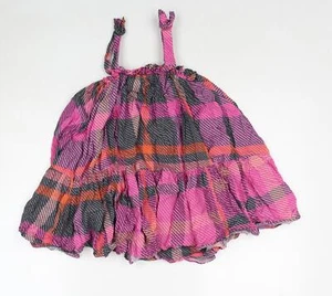NEXT Girls Pink Plaid Cotton Blend Tank Dress Size 6 Years - Picture 1 of 10