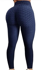 Women Tik Tok Leggings High Waist Tummy Control Butt Lifting Yoga Pants Workout - Picture 1 of 11