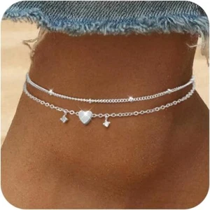 Anklets Trendy Layered Summer Beach Waterproof Jewelry Dainty Beaded Chain Gifts - Picture 1 of 7