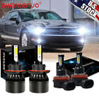 For Ford Mustang 2005-2011 2012 4X H13 & H11 Led Headlight Fog Light Base Bulbs