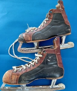 Vintage CCM Canadian Made Ice Skates Display Decor Man Cave Rusty See Pics - Picture 1 of 9
