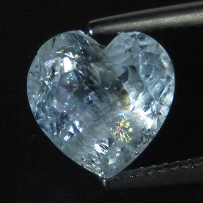3.42 克拉天然浮雕海蓝宝石 9.8 毫米心形巴西宝石参考视频 — 第 1/4 张图片
