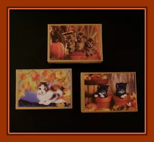 SCATOLE REGALO AUTUNNO GATTINO SCATOLE CON ZUCCHE E FOGLIE - SET DI TRE - Foto 1 di 2