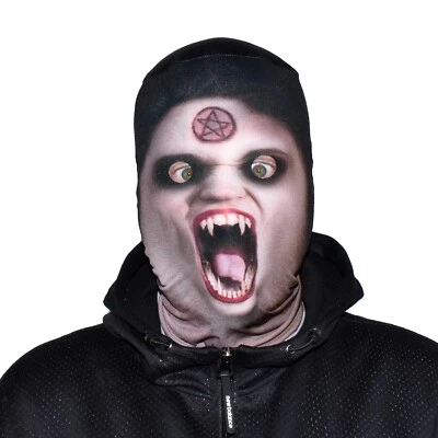3D Effekt Gesichtshaut - Dämonischer Vampir - Stoff - Halloween Maske - Bild 1 von 4
