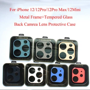 Funda protectora de lentes de metal + vidrio templado para iPhone 12 Pro Max mini cámara trasera - Imagen 1 de 17