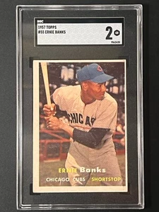 1957 Topps Ernie Banks #55 SGC 2 - Picture 1 of 2