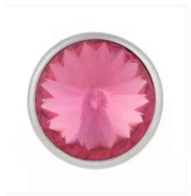 Mini broche de diamantes de imitación rosa oscuro joyería a presión se adapta a 12 mm pequeño encanto de jengibre Foto 1 de 4