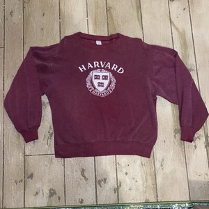 Champion Vintage USA Made Harvard Crewneck Sweatshirt Crimson 70s 80s XL (Read) - Picture 1 of 11
