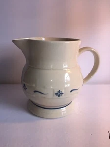 Longaberger Roseville Blue Pottery 1990 Large Milk/Juice Pitcher - Picture 1 of 8