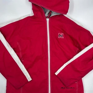 Nebraska Cornhuskers Red Hooded Jacket Size M Red NCAA Logo Fullzip Coat - Picture 1 of 10