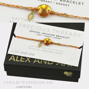 Auténtico Pulsera Alex and Ani Trenza Naranja, Cristal Swarovski PreciousThreads GP - Imagen 1 de 1