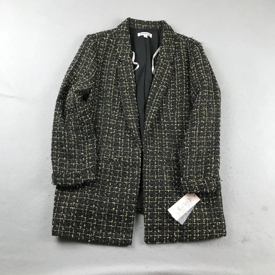 Nanette Lepore куртка женщин средний черный Твид с подкладкой открытый легкий пальто с Ярлыками - Изображение 1 из 4