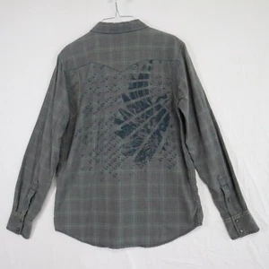 Southern Thread Shirt Mens Medium Western Cowboy Pearl Snap Plaid Long Sleeve - Picture 1 of 6