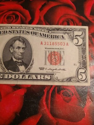 Series 1963 $5 Red 🔴Seal 🦭 A-A block A31185503A - Image 1 of 4