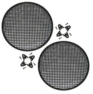 (2) 10" INCH UNIVERSAL SPEAKER SUBWOOFER GRILL MESH COVER W/ CLIPS SCREWS GUARD - Picture 1 of 2