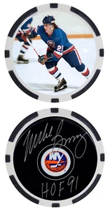 MIKE BOSSY - HOCKEY LEGEND - NEW YORK ISLANDERS - POKER CHIP - ***SIGNED*** - Picture 1 of 2