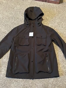 New Zara Comfort Stretch Water-Repellent Women's M Black Jacket Pockets Hood - Picture 1 of 15