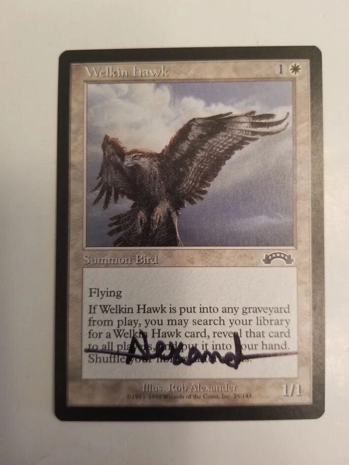 Welkin Hawk Exodus Ed Signed by Rob Alexander  MTG Magic the Gathering - Image 1 of 1