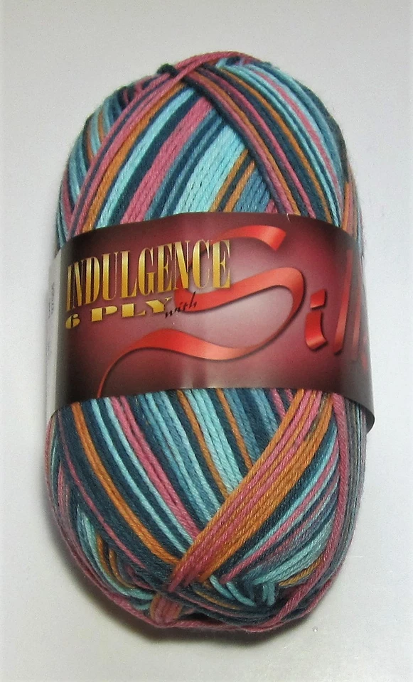 150g ball of KFI INDULGENCE 6 ply Sock Merino Wool and Silk knitting yarn #7 - Image 1 of 1