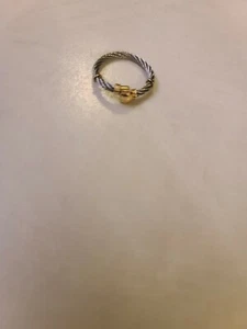 Bague bande torsadée câble deux tons taille : 5 1/4 - Photo 1/5
