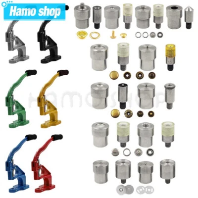 Hand Press Machine Metal Dies Mold Double Cap Rivets Snap Fastener Buttons - Image 1 of 4