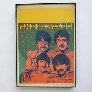 Mini póster enmarcado de los Beatles de 5" x 7" reimpresión verde naranja amarillo sargento Pimienta - Imagen 1 de 4