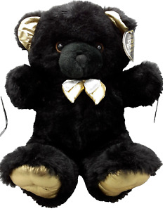 Dan Dee TEDDY PRECIOUS Limited Edition Plush Black Bear Gold Bowtie Feet Ear 23"