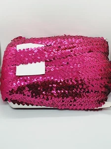 1m pink Sequin Stretch Elasticated 40mm Trim Sewing Craft Costume braid - Picture 1 of 2