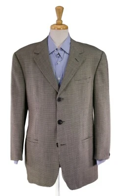 Chaqueta Blazer Versace Istante Vintage Años 90 Negro/Blanco Pata de Gallo 3Btn Lana 42L Foto 1 de 4