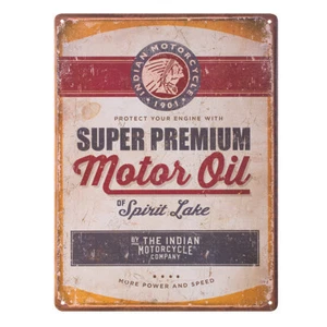 Genuine Indian Motorcycle Super Premium Motor Oil Metal Sign 12X16 2863974 - Foto 1 di 2