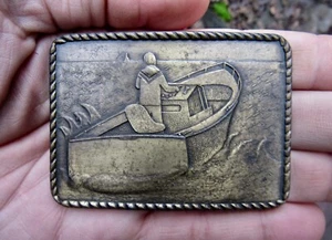 De colección LANCHA MOTORA hebilla cinturón BARCO navegación década de 1970 marinero RARO EN MUY BUEN ESTADO+ - Imagen 1 de 4
