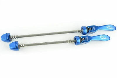 OMNI Racer Quick Release Road Mountain Bicycle Wheel Skewers Stainless: BLUE - Image 1 of 4