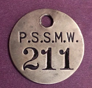 Vintage Tool Check Tag PUGET SOUND SHEET METAL WORKS; WWII scialuppe di salvataggio/parti aeronautiche - Foto 1 di 1
