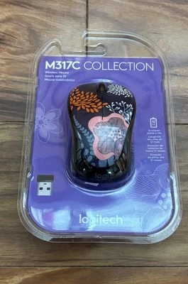 NEW Logitech Wireless Mouse (M317C 910-005756) Soft Touch Wheel - Forest Floral - Image 1 of 4