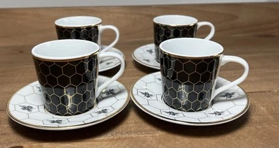 Juego de 4 tazas y platillos de café espresso Williams Sonoma Honeycomb Foto 1 de 4