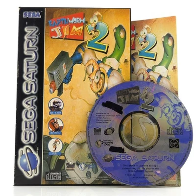 Sega Saturn Spiel : Earthworm Jim 2 - CD Disk Anleitung OVP cib PAL - Bild 1 von 4