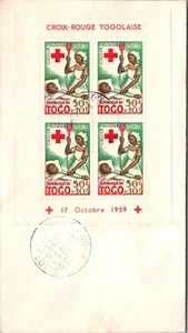 TOGO 1959 POSTAL FDC COVER SOUVENIR COMM RED CROSS SEMI POSTAL CANC LOME - Picture 1 of 2