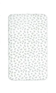 Biloban Lenzuolo con Materasso per Culla/Bambino - Foglie Bianco/Verde - NUOVO B - Foto 1 di 10