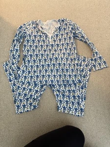 Roller Rabbit Blue Monkey Pajamas Size Small p - Picture 1 of 3