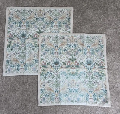 Spode John Lewis Set Of Two Cotton Napkins Morris & Co Strawberry Thief - Image 1 of 4