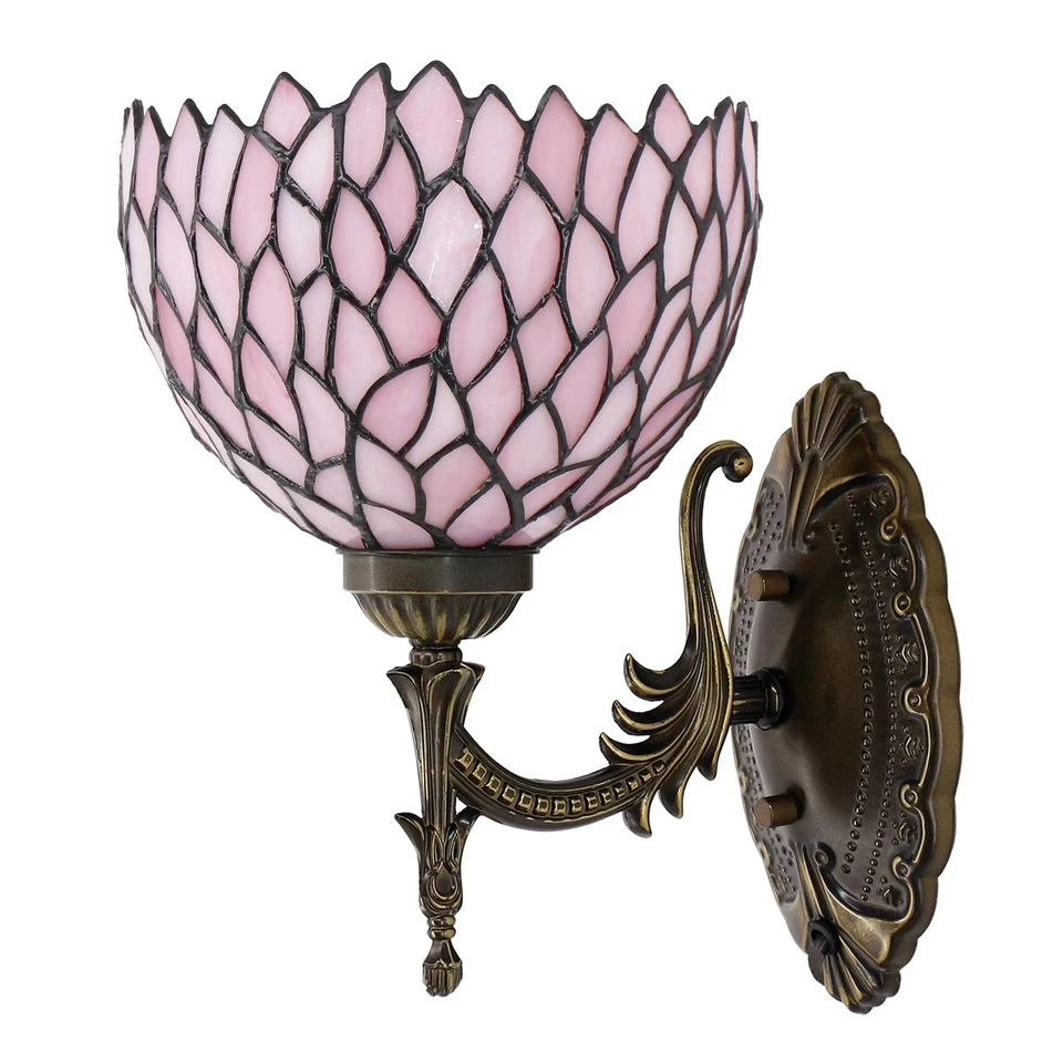 Aplique de pared Tiffany vitral 8X10,5X11 pulgadas enchufe pared cabecera Li... Foto 1 de 4