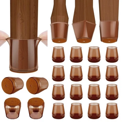 BALEINE 16-Pack Small Brown Silicone Chair Leg Floor Protectors Non-Slip - Image 1 of 4