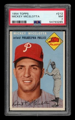 1954 Topps Set-Break #212 Mickey Micelotta PSA 7 NM - Image 1 of 3