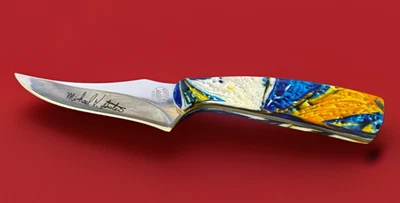 Столовые приборы Ocoee River Michael J Prater Custom Hunter Corelon золотисто-голубые белые - Изображение 1 из 3